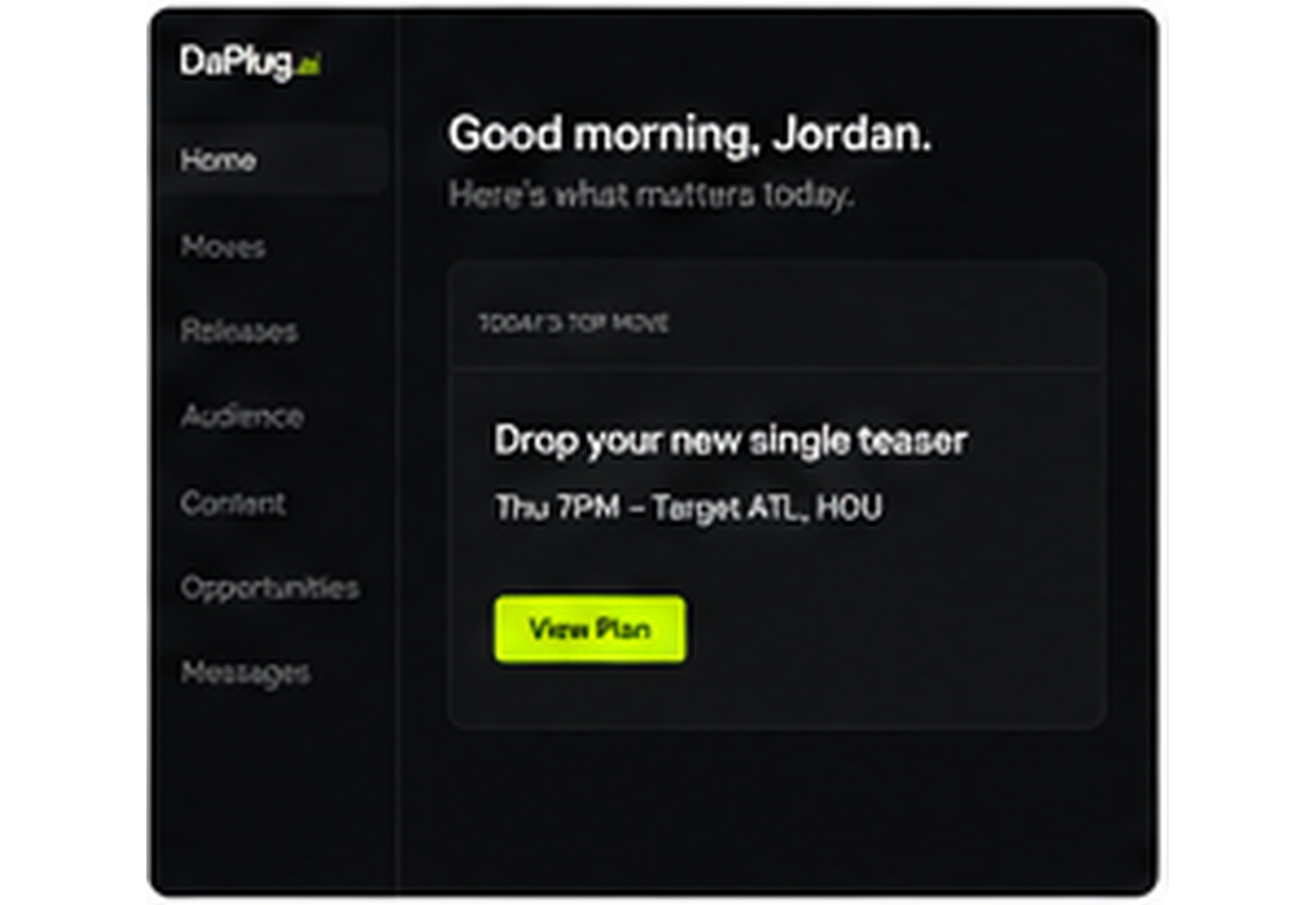 NILAgent athlete dashboard overview screen